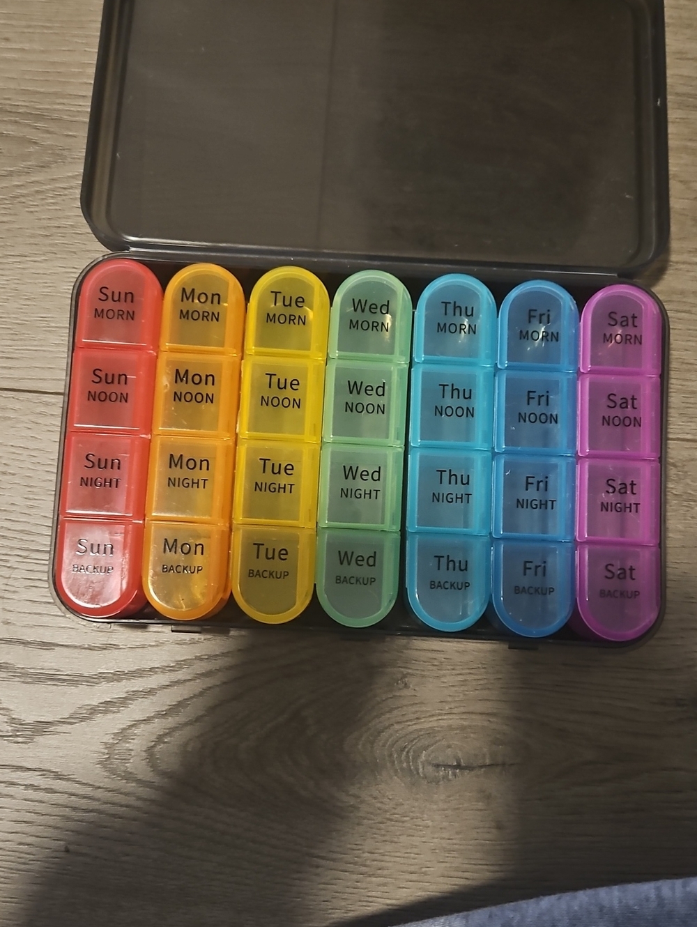 Weekly 7-Day Multi-Compartment Pill Organizer - Rainbow